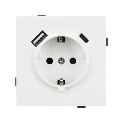 Механизм розетки с USB зарядкой SCT-TENDO-MUAC-SFPL-WH (230V, 16A) (Arlight, -)