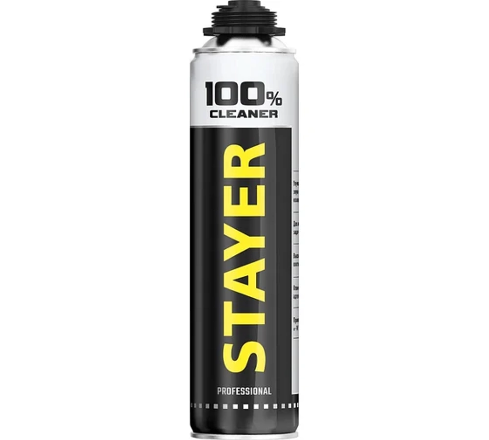 STAYER 100% Cleaner, 500мл, Очиститель монтажной пены, PROFESSIONAL (41139)