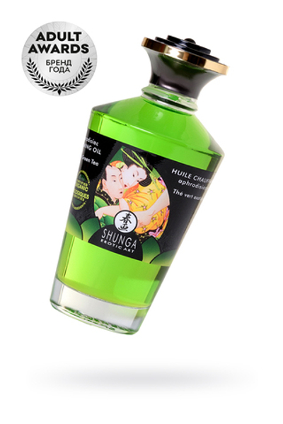 Массажное масло Shunga Organic Зеленый чай возбуждающее натуральное 100 мл