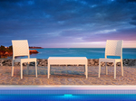 Столик пластиковый плетеный журнальный Siesta Contract Miami Lounge Table, белый