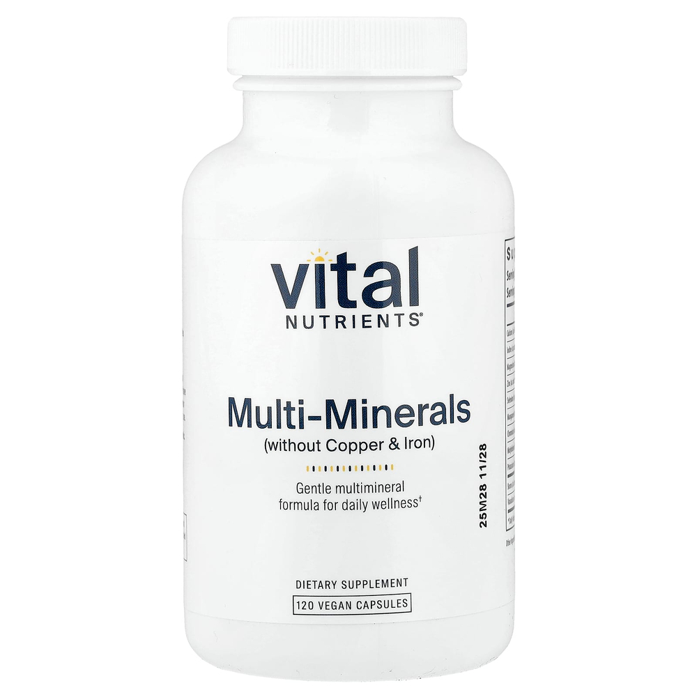 Vital Nutrients, Мультиминералы (без меди и железа), 120 веганских капсул