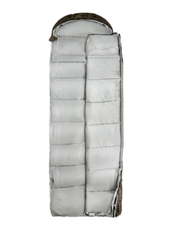 Спальный мешок Naturehike U350S с капюшоном, хаки (NH20MSD07), молния справа