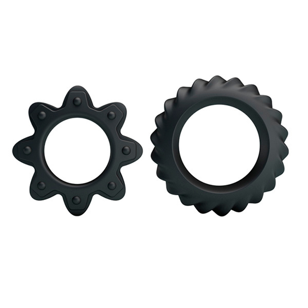 Набор из 2 ребристых эрекционных колец 4,5см и 4,8см Baile Ring Flowering BI-210154