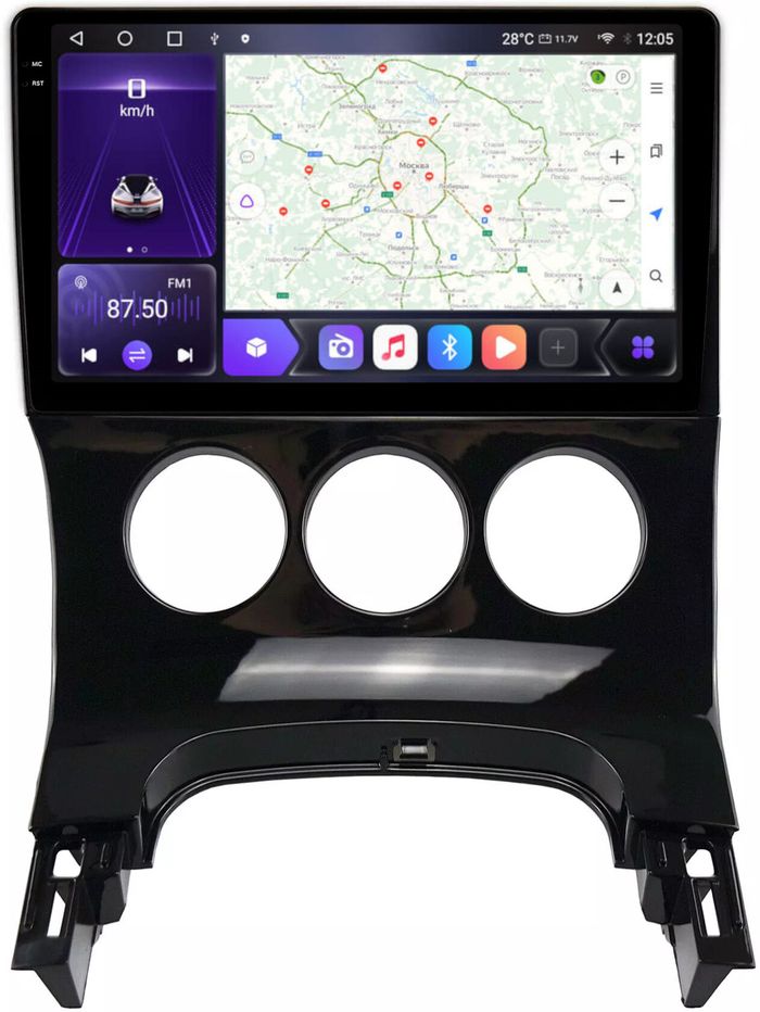Магнитола для Peugeot 3008 2010-2017 (кондиционер) - Kuberg OL-9965-M QLed+2K, Android 12, Быстрая, CarPlay, 4G SIM-слот