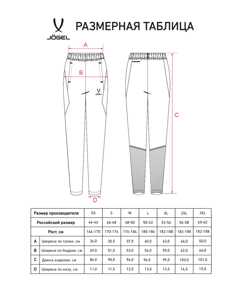 Брюки тренировочные с карманами JÖGEL PREMIER PerFormDRY Training Pants, черный
