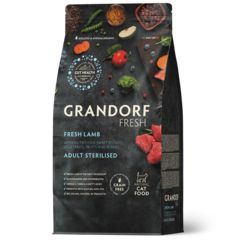 Grandorf Fresh сухой корм для стерилизованных кошек свежее мясо ягненка с бататом 400г