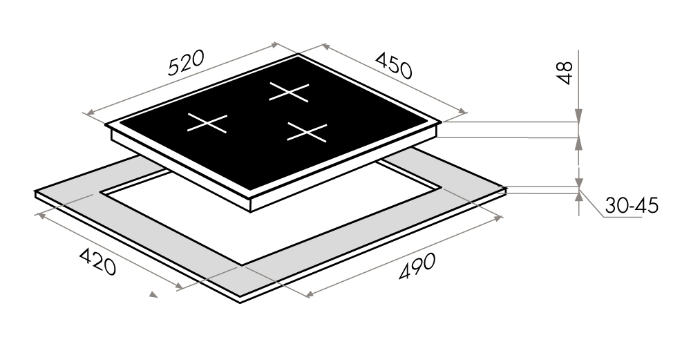 Индукционная варочная панель MAUNFELD MVI45.3HZ.3BT-WH