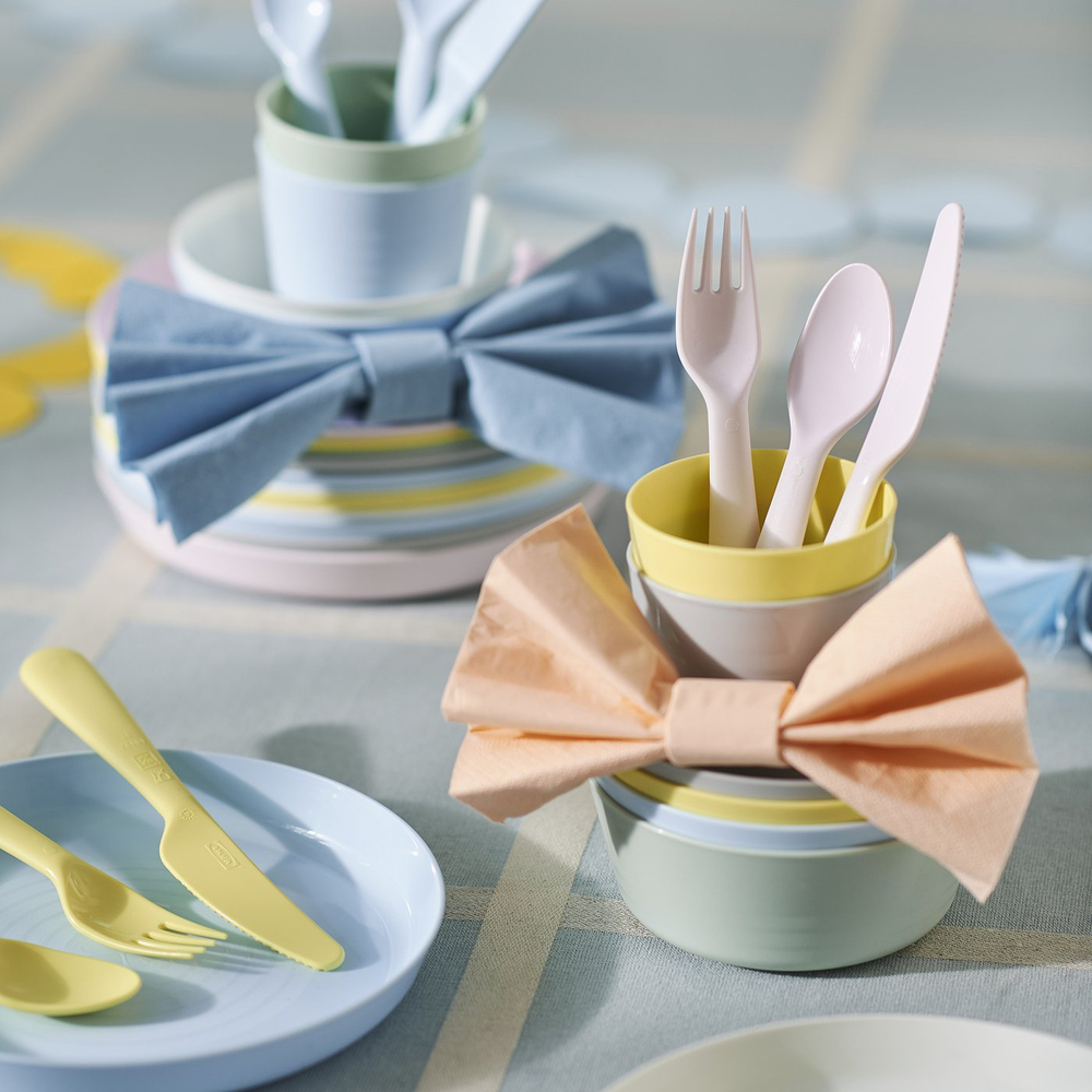 IKEA KALAS  (ИКЕА КАЛАС)  -  Набор столовых приборов, 18 шт - разные цвета
