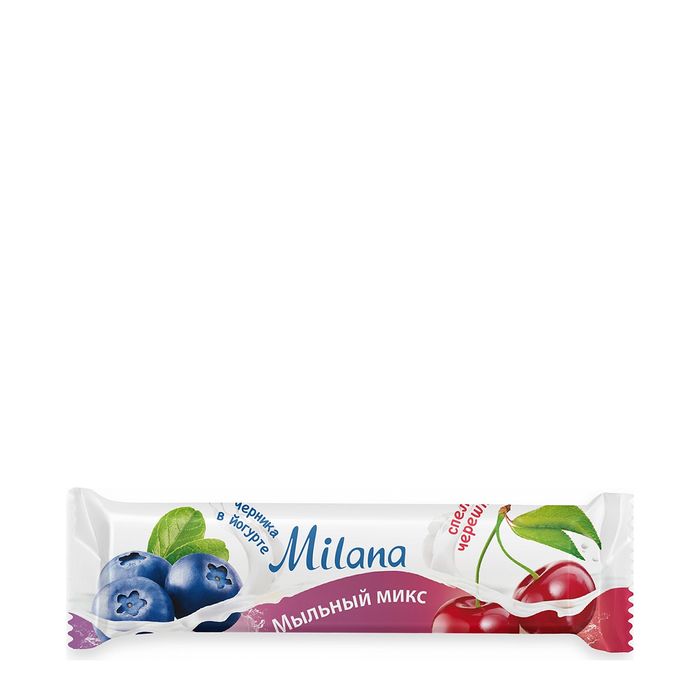 Мыло туалетное "Milana мыльний микс" черника в йогурте&amp;спелая черешня Grass