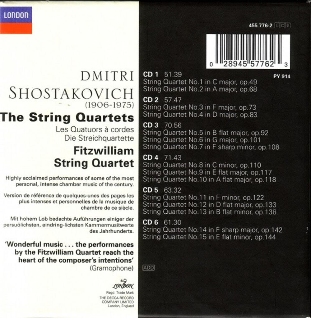 Fitzwilliam String Quartet / Shostakovich: The String Quartets (6CD)