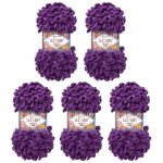 Пряжа Alize (Ализе) Puffy Fine / уп.5 мот. по 100 г, 14м, 44 темно-фиалковый