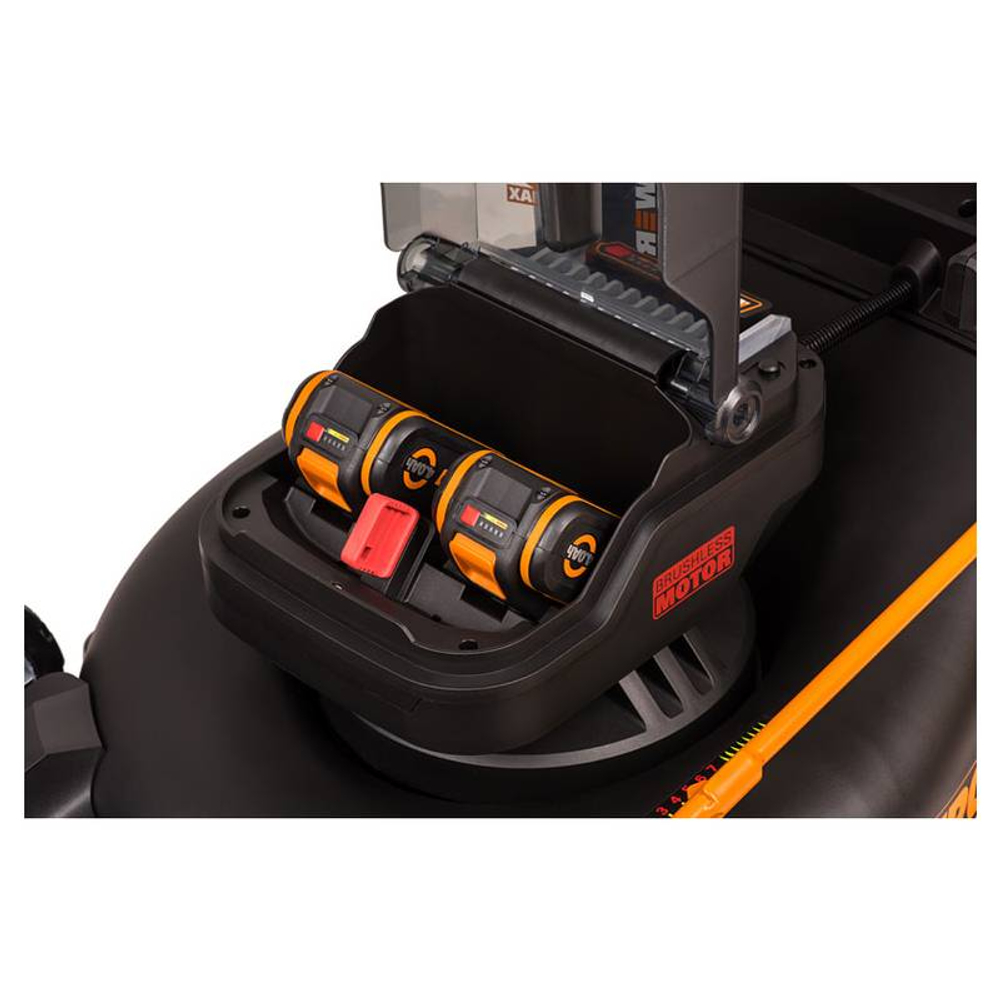 Газонокосилка аккумуляторная бесщеточная самоходная WORX WG749E, 40 В,46 см,4Ач х2, ЗУ 2А х2,коробка