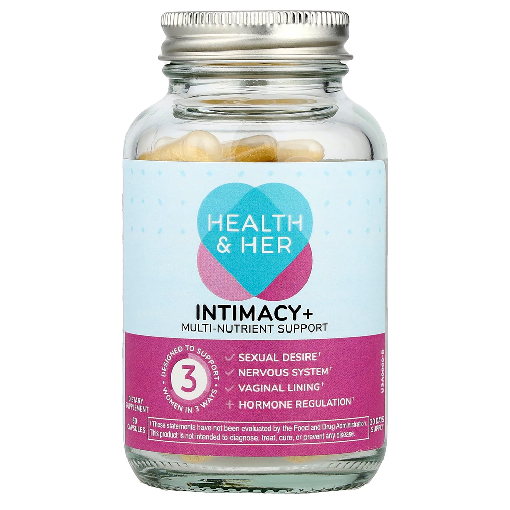 Health and Her, Intimacy +, поддержка нескольких питательных веществ, 60 капсул