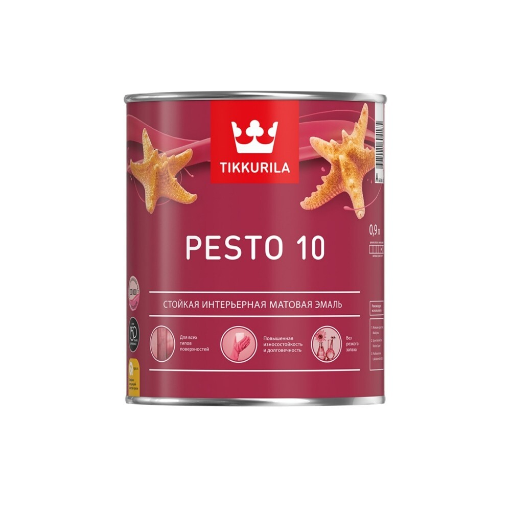 Tikkurila Pesto 10 Стойкая универсальная матовая эмаль "База А"9L