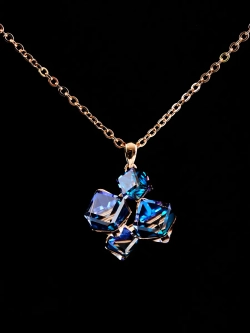 Подвеска-ромб Мираж с синими кубиками Swarovski