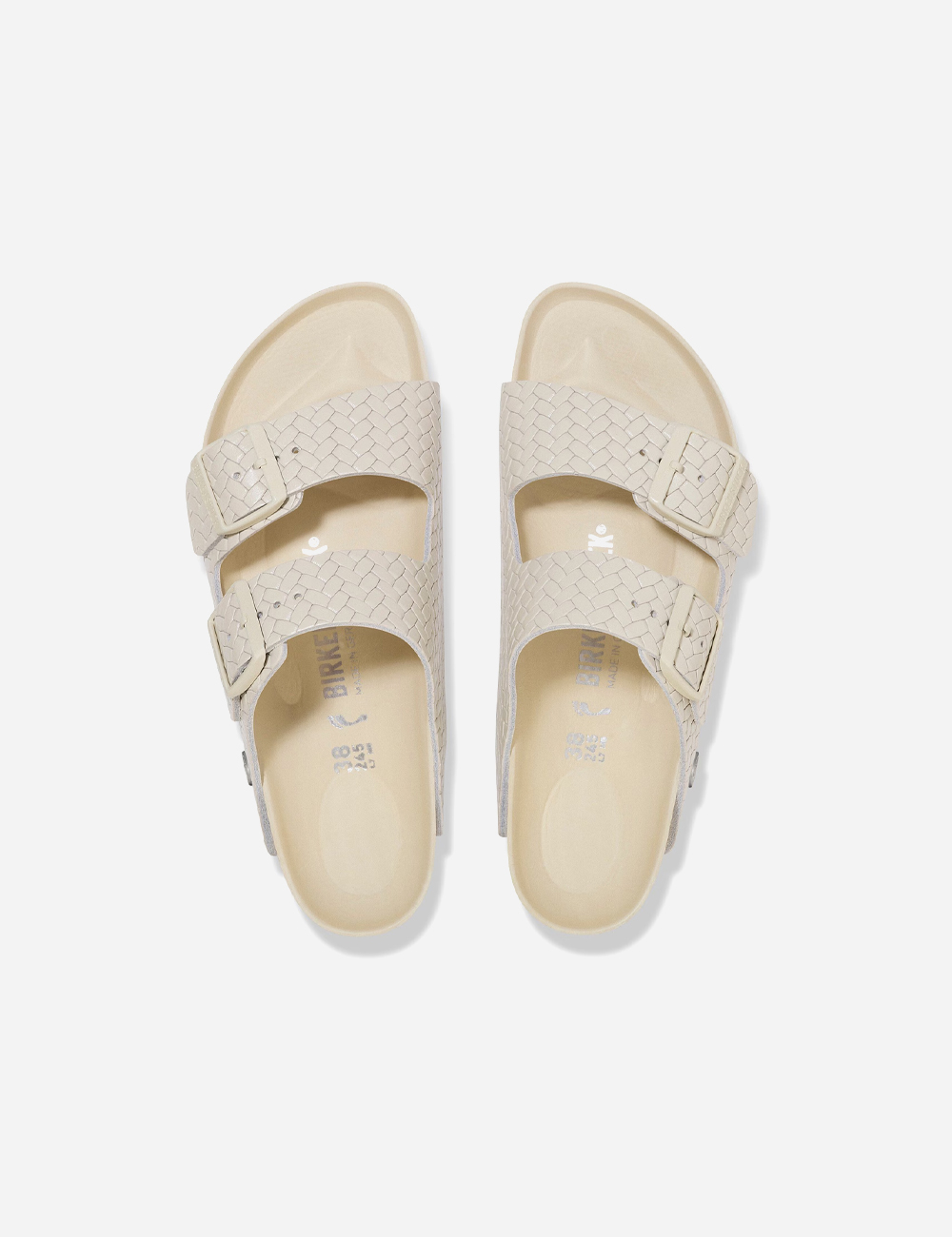 Birkenstock Arizona Rivet Woven Emboss Ecru Sandals "White"