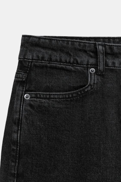 ZARA ДЖИНСОВЫЕ ШОРТЫ СО СРЕДНЕЙ ПОСАДКОЙ — ZW COLLECTION, ЧЕРНЫЙ