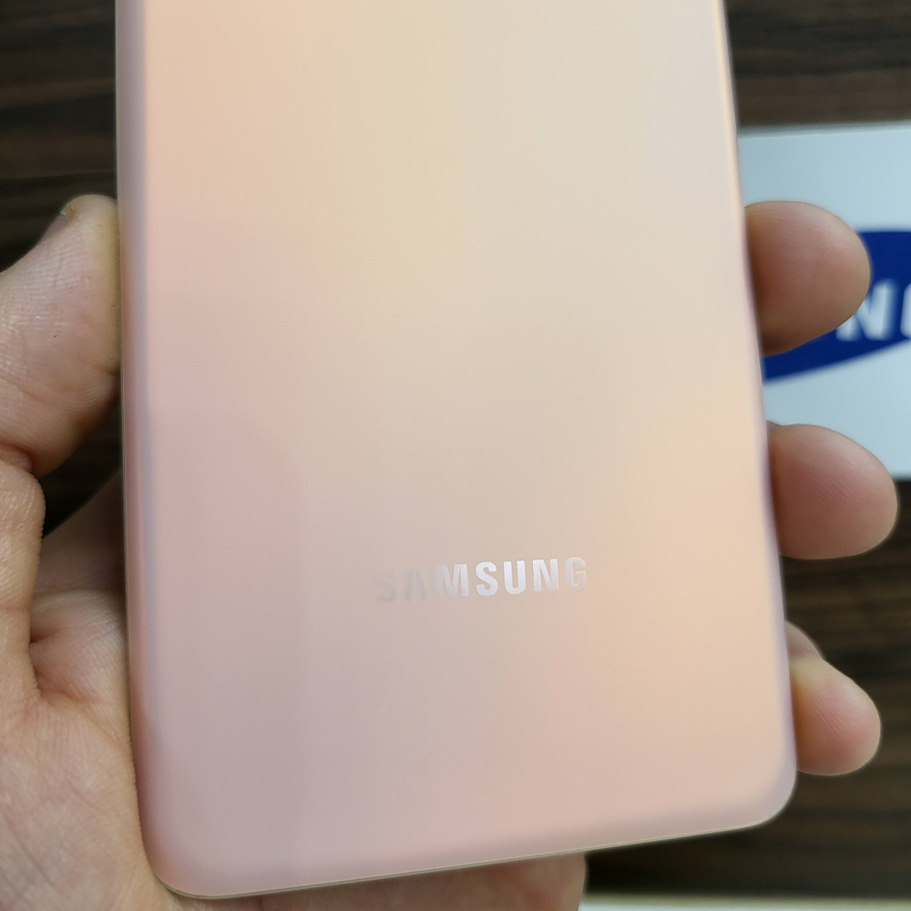 Крышка для Samsung S21 Plus - задняя стеклянная панель премиум качество (розового цвета)