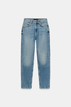 ZARA ДЖИНСЫ Z1975 MOM FIT С ВЫСОКОЙ ПОСАДКОЙ, ИНДИГО