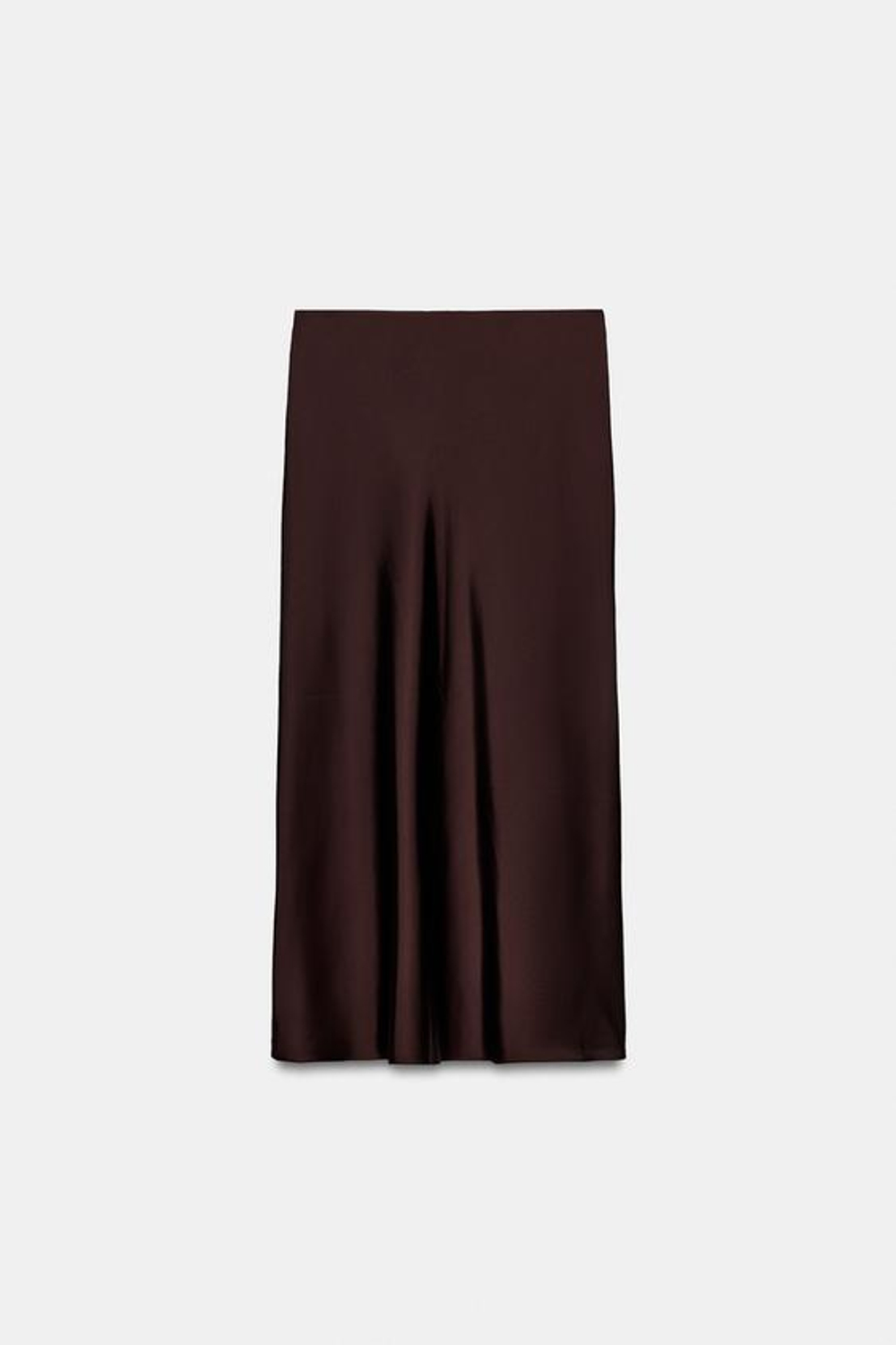 ZARA АТЛАСНАЯ ЮБКА МИДИ, БОРДОВЫЙ