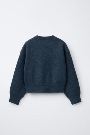 ZARA СВИТЕР С УЗОРОМ «ЗВЕЗДА», СИНИЙ/ИНДИГО