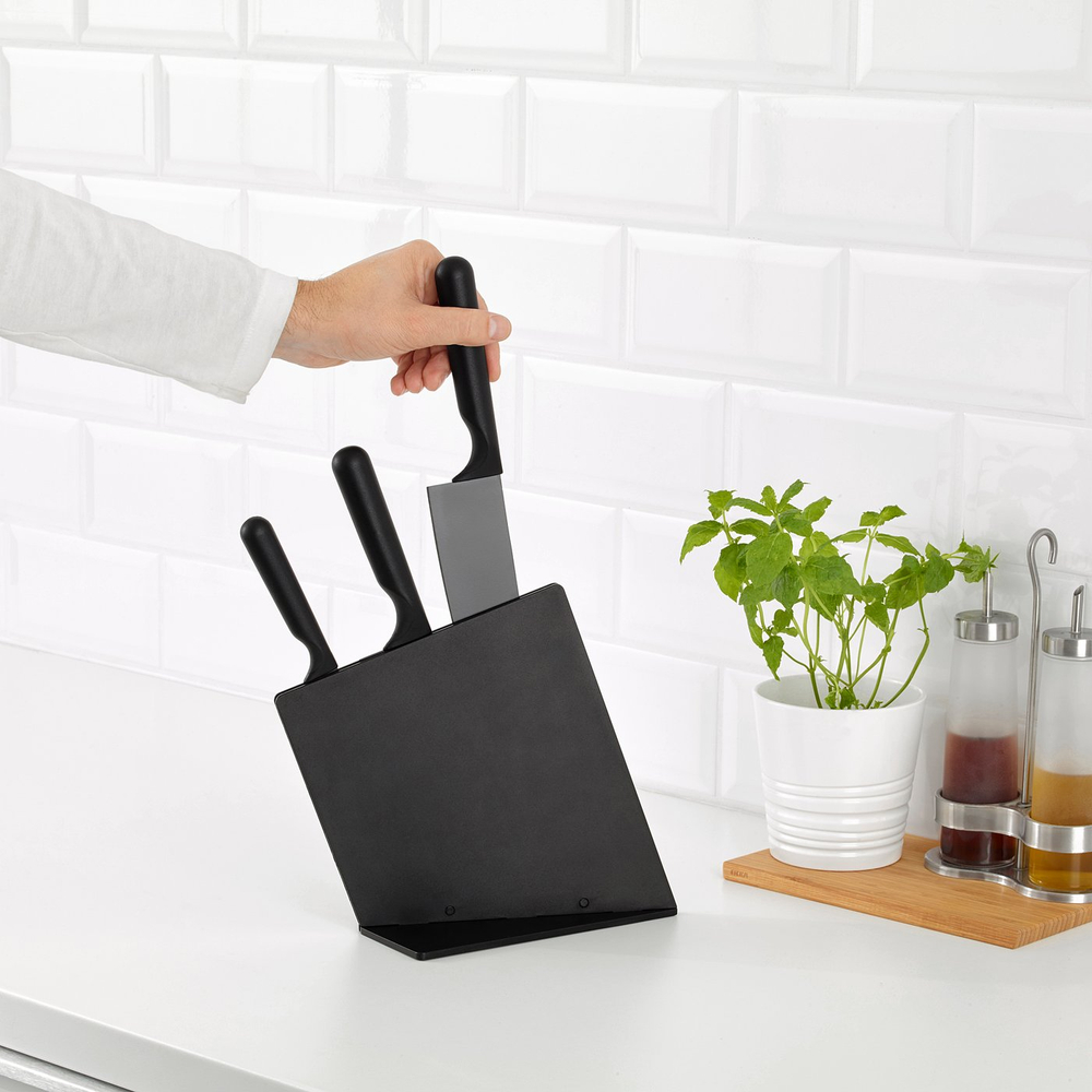 IKEA JÄMFÖRA  (ИКЕА ЙЭМФЁРА)  -  Блок с 3 ножами - чёрный
