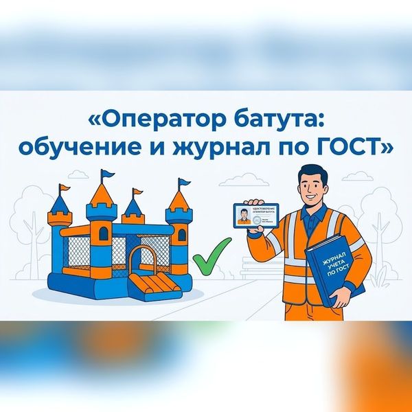 Оператор надувного батута: обучение, удостоверение и журнал по ГОСТ Оператор надувного батута: обучение, удостоверение и журнал по ГОСТ