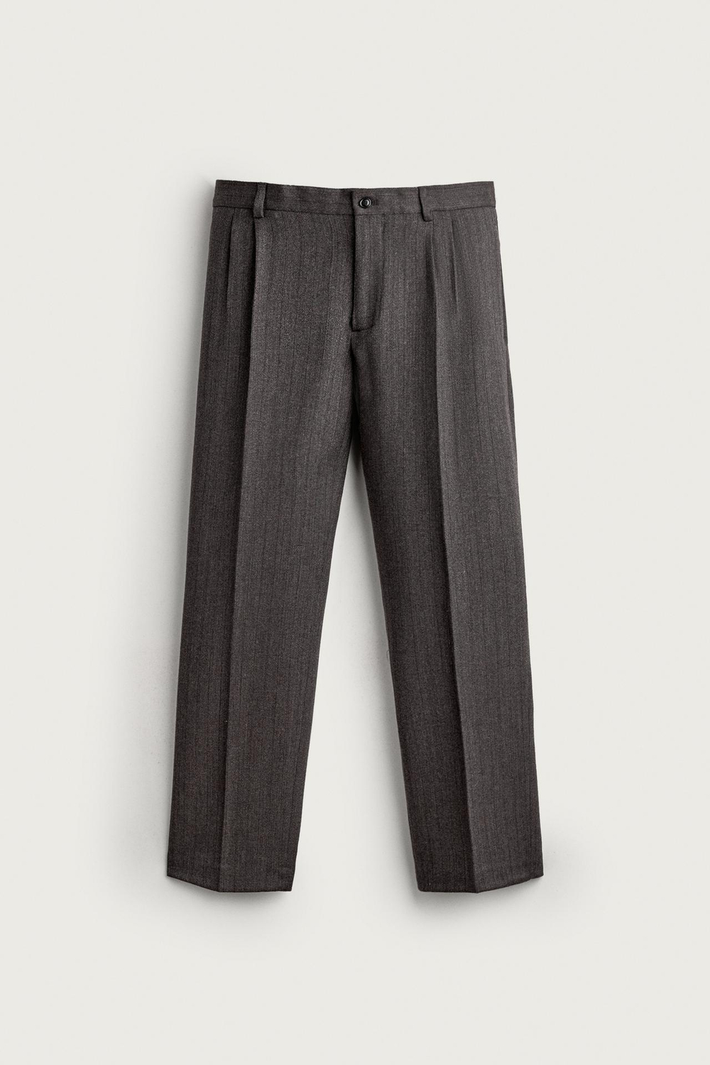 ZARA КОСТЮМНЫЕ БРЮКИ ИЗ 100% ШЕРСТИ MANTECO®, СВЕТЛО-СЕРЫЙ