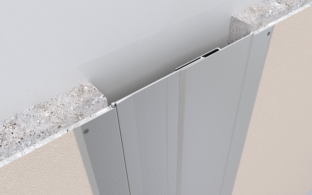 Профиль DEWMARK Wall AV 15 — накладной профиль с шарниром для деформационных швов стен, шов 100–500 мм