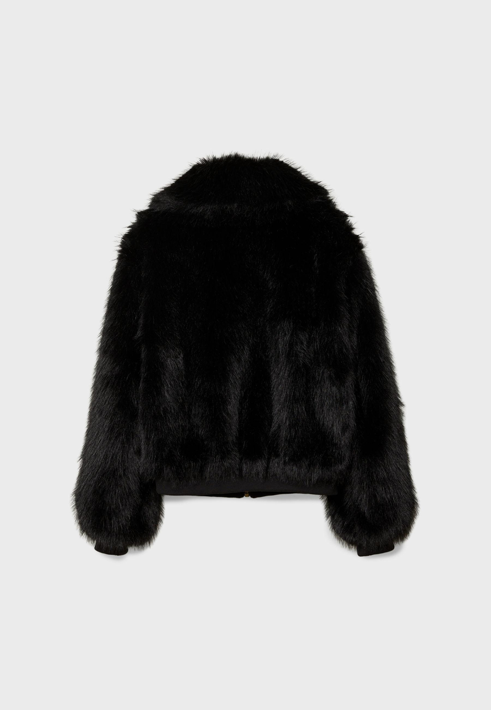 STRADIVARIUS Шуба из искусственного меха, черный