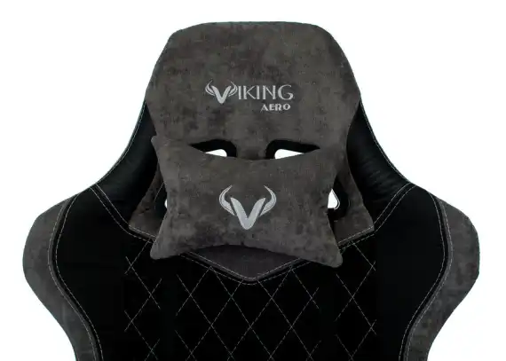 Кресло игровое Zombie Viking 7 Knight черный ткань/эко.кожа с подголов. крестов. металл