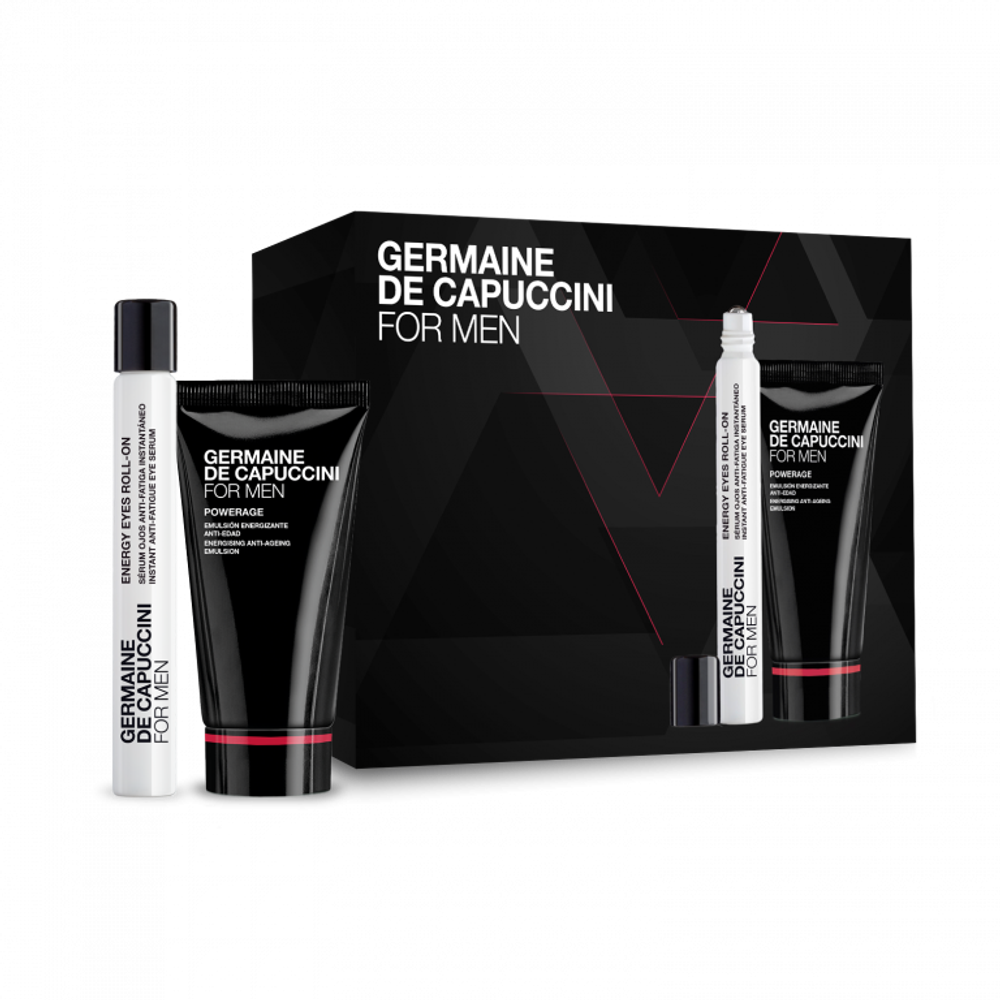 GERMAINE DE CAPUCCINI FOR MEN, Эмульсия омолаживающая For Men 50 мл, Эмульсия для области вокруг глаз For Men, стик с массажным роликом 10 мл
