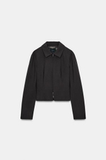 Полосатая куртка на молнии- ZARA