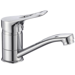 Смеситель для раковины, РМС, корот изл, с картриджем, хром, SL120-004-15