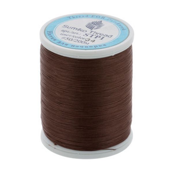 Нитки для пэчворка SumikoThread 200 м, (219 ярд), 34 коричневый