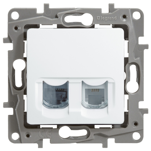 Etika Розетка телеф. RJ11+информ.RJ45 кат5Utp.бел. 672252