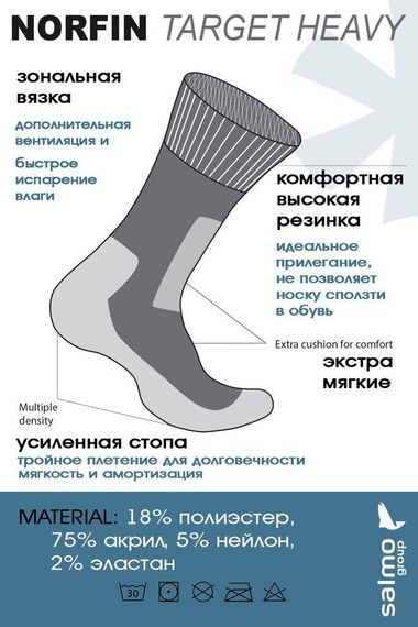 Носки Norfin T1P TARGET HEAVY р.(39-41) M