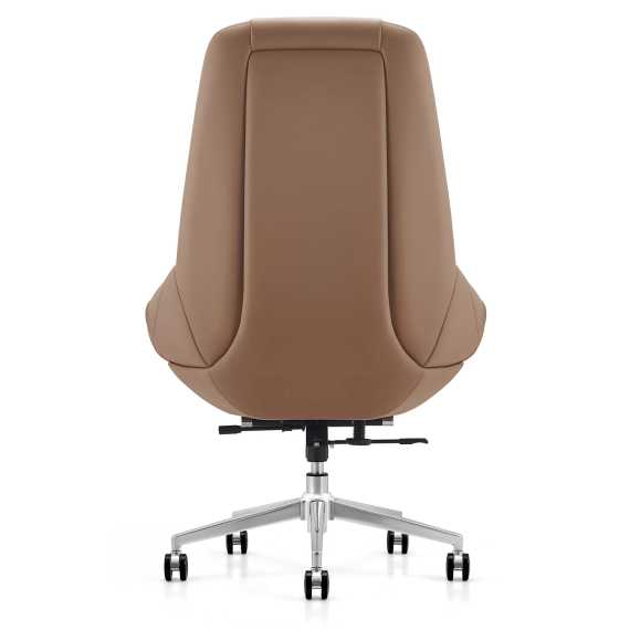 Кресло HAWASAN (ХАВАСАН) PREMIUM EX-810, хромированная сталь, экокожа, коричневое, 533236