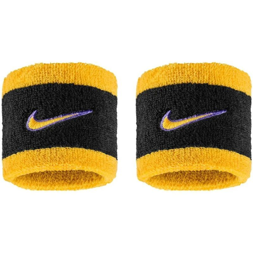 Теннисные напульсники Nike Swoosh 2P - black/court purple/university gold