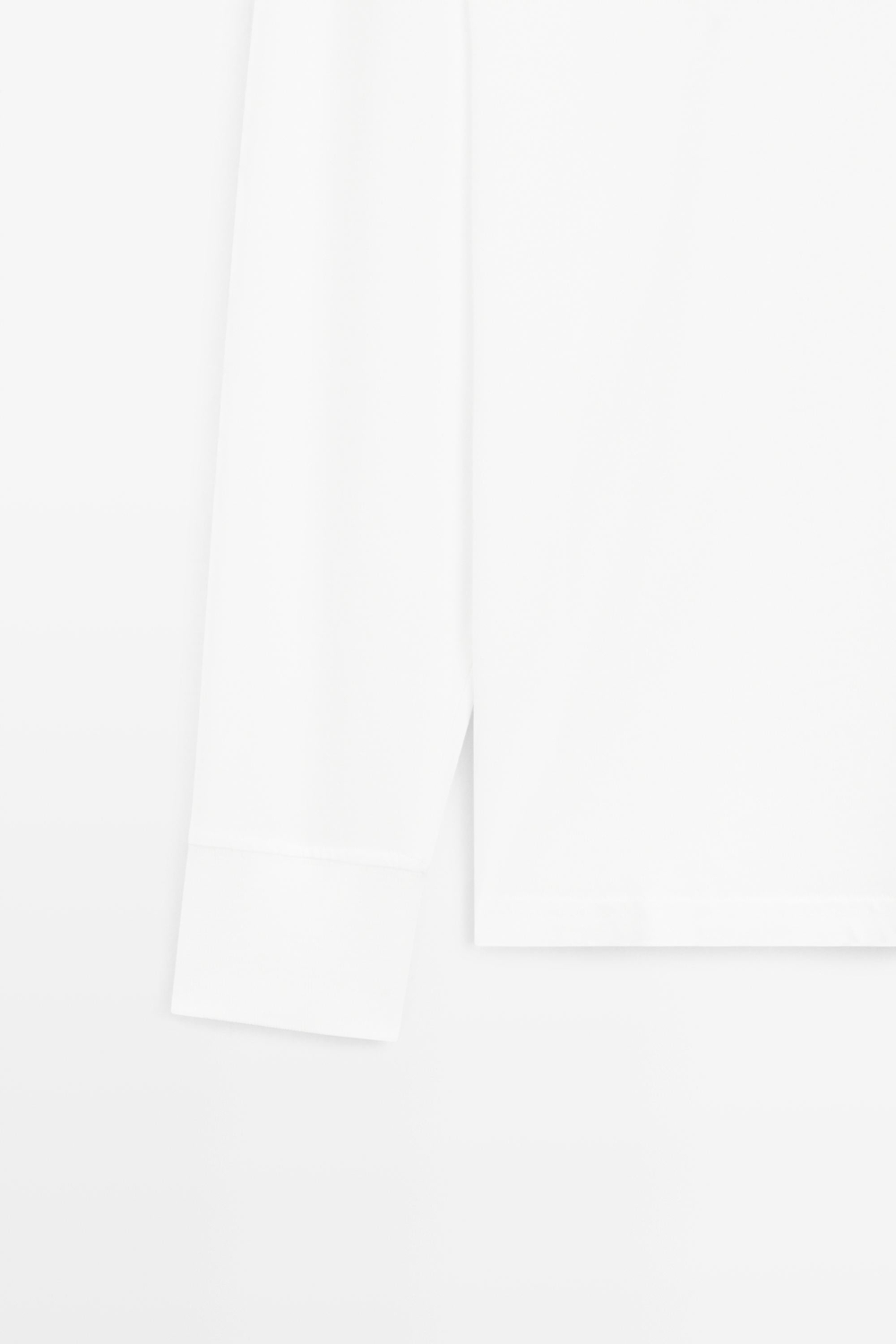 Massimo Dutti Футболка с круглым вырезом и длинными рукавами, белый
