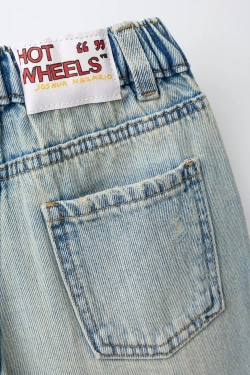 ZARA ДЖИНСЫ BAGGY HOT WHEELS MATTEL ©, ГОЛУБОЙ