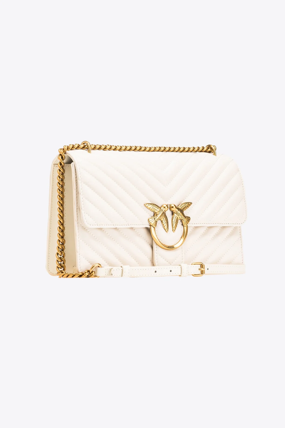 MINI LOVE BAG ONE CHEVRON - white/antique gold