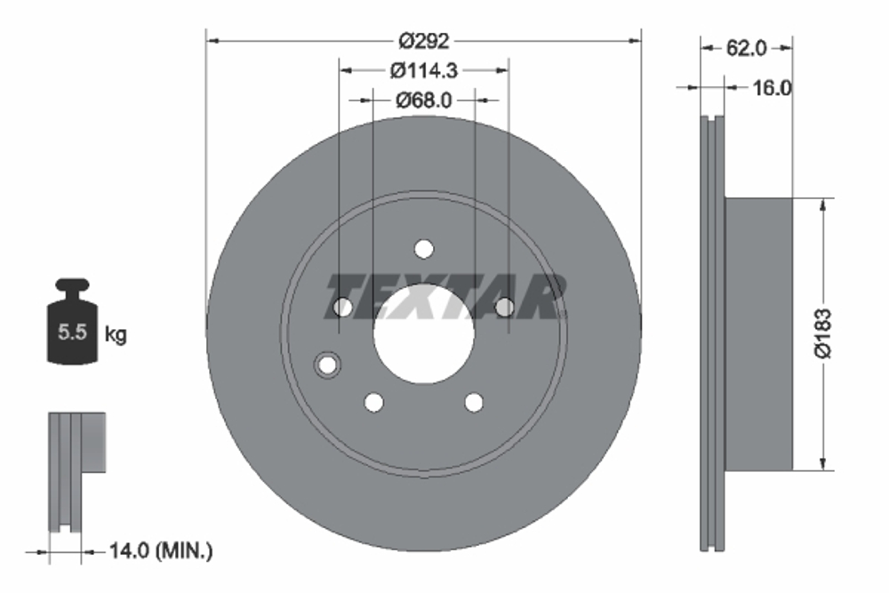 TEXTAR - 92144003-TET - Kocioni disk