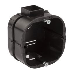 Коробка установочная ЭРА KUTS-60-60-43-s-black усиленная для твердых стен саморезы стыковочные узлы черная IP20 | Коробки монтажные установочные для твердых стен