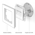 Розетка двойная Ethernet RJ-45 (черный матовый)