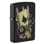 Зажигалка Zippo Gambling Design с покрытием Black Matte