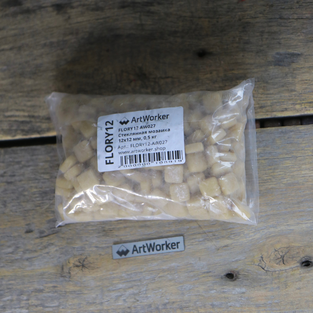 Стеклянная мозаика FLORY12 AW027 12х12 мм бежевый цвет ArtWorker