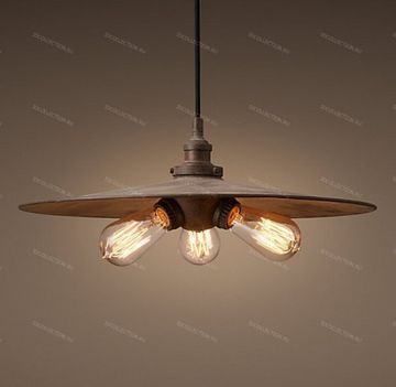 replica  20TH C. FACTORY FILAMENT METAL TRIPLE Restoration Hardware