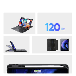 Защитный чехол подставка с клавиатурой (RUS) от Dux Ducis для Xiaomi Pad 6 и Pad 6 Pro, серия DK Series Keyboard, русская клавиатура с подсветкой