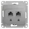 Розетка компьютерная RJ45 + RJ45 Cat 5e Systeme Electric Glossa Алюминий GSL000385KK